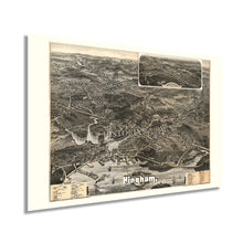 Load image into Gallery viewer, Digitally Restored and Enhanced 1885 Hingham Massachusetts Map -History Map of Hingham Town Massachusetts Wall Art - Old Hingham Plymouth County MA Poster