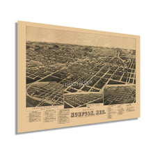 Load image into Gallery viewer, Digitally Restored and Enhanced 1889 Norfolk Nebraska Map - History Map of Norfolk Wall Art - Perspective Map of Norfolk NE - Old Map of Nebraska Poster