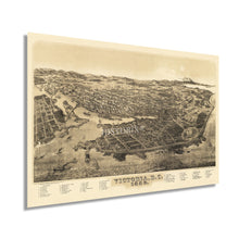 Load image into Gallery viewer, Digitally Restored and Enhanced 1889 Victoria BC Canada Map Poster - Vintage Victoria British Columbia Map of Canada - History Map of Victoria Canada Wall Art - Birds Eye View of Victoria BC Canada Poster