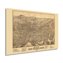 Load image into Gallery viewer, Digitally Restored and Enhanced 1879 New Haven Connecticut Map - Vintage New Haven Wall Art - Old New Haven Map - Historic New Haven CT Poster - Bird's Eye View History Map of New Haven Connecticut