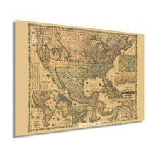 Load image into Gallery viewer, Digitally Restored and Enhanced 1862 United States Railroad and Military Map - Vintage Map of USA Mexico West Indies - American Civil War Map Poster Wall Art - US History Map Civil War Print