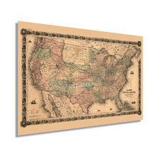 Cargar imagen en el visor de la galería, Digitally Restored and Enhanced 1861 United States Military Map - Vintage Map of the United States Wall Art - Civil War of USA Map History - Old United States Map Poster - Colton's US Civil War Map