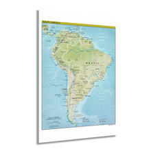 Load image into Gallery viewer, Digitally Restored and Enhanced 2021 South America Map Poster - South America Wall Art - Wall Map of South America Poster - Latin America Map Poster