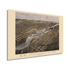 Load image into Gallery viewer, Digitally Restored and Enhanced 1867 Minneapolis & Saint Anthony Minnesota Map - Map of Minneapolis Wall Art - Old Saint Anthony Map of Minnesota Poster