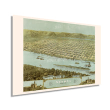 Load image into Gallery viewer, Digitally Restored and Enhanced 1867 Winona Minnesota Map - Map of Winona Wall Art - Old Winona City Minnesota Wall Map - Bird's Eye View Map of Winona MN