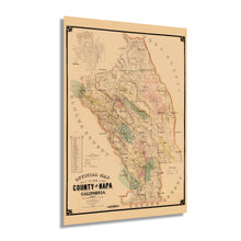 Load image into Gallery viewer, Digitally Restored and Enhanced 1895 Napa Map - Vintage Map of Napa California - Old Napa County CA Map - Historic Napa Wall Art - Napa Poster Map from Official Records and Latest Surveys