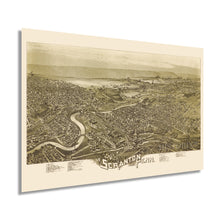 Load image into Gallery viewer, 1890 Scranton Pennsylvania Map - 18x24 Inch Vintage Map of Scranton PA Wall Art - Old Scranton Map - Historic Scranton Poster - Bird's Eye View Wall Map of Scranton PA