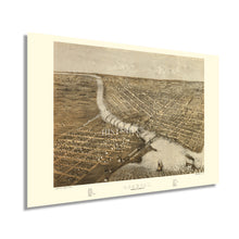 Load image into Gallery viewer, Digitally Restored and Enhanced 1867 Oshkosh Wisconsin Map - Old Oshkosh Winnebago County Wisconsin Wall Art - History Map of Oshkosh City WI Poster