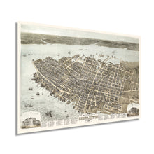 Load image into Gallery viewer, Digitally Restored and Enhanced 1872 Charleston SC Map - Vintage Map of Charleston South Carolina Wall Art - Old Charleston Map Print - Charleston SC Poster - Birds Eye View Map of C