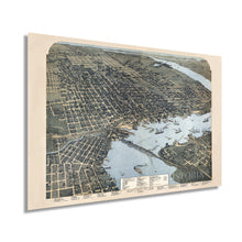 Load image into Gallery viewer, Digitally Restored and Enhanced 1893 Jacksonville Florida Map - Jacksonville Map Wall Art - Old Jacksonville FL Map - Bird's Eye View Vintage Map of Jacksonville Florida with Points of Interest