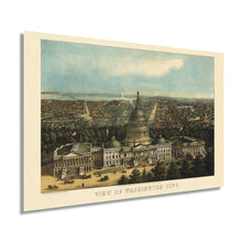 Load image into Gallery viewer, Digitally Restored and Enhanced 1871 Washington DC Map Art - Vintage Washington DC Print - Historic United States Capitol Building Washington DC Wall Art - Old Map Washington DC Poster
