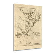 Load image into Gallery viewer, Digitally Restored and Enhanced 1781 Cape Fear River Region Map - Vintage Map of Wilmington and Brunswick County North Carolina - New Hanover NC Vintage Map Wall Art - American Revolution Map