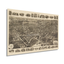 Load image into Gallery viewer, Digitally Restored and Enhanced 1921 Middletown New York Map - Vintage Map of Middletown NY Wall Art Poster - Old Bird's Eye View Map of Middletown NY