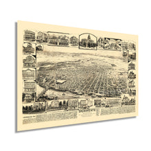Load image into Gallery viewer, Digitally Restored and Enhanced 1890 Sacramento California Map Poster - Vintage Sacramento CA Map - Old Sacramento Wall Art - Historic Sacramento Poster - Bird's Eye View Map of Sacramento CA