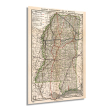 Load image into Gallery viewer, Digitally Restored and Enhanced 1888 Wall Map of Mississippi - Mississippi Vintage Map - Mississippi Wall Art - Mississippi State Poster - Mississippi Wall Decor - Vintage Mississippi Map