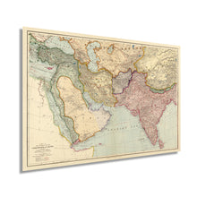 Cargar imagen en el visor de la galería, Digitally Restored and Enhanced 1912 Middle East Map - Vintage Map of Countries Between Constantinople & Calcutta - Old Map of Turkey in Asia Persia Afghanistan & Turkestan - India South Asia Map History
