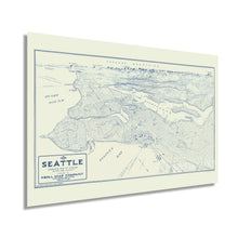 Load image into Gallery viewer, Digitally Restored and Enhanced 1925 Map of Seattle Washington - Vintage Map of Seattle Wall Art - Seattle Vintage Poster - Bird's Eye View of Seattle Wall Map - Portion of City and Vicinity