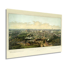 Load image into Gallery viewer, Digitally Restored and Enhanced 1867 Columbus Ohio Map Poster - Vintage Map of Columbus Ohio Wall Art - Old Columbus Map - Historic Columbus Poster Viewed from Capital University