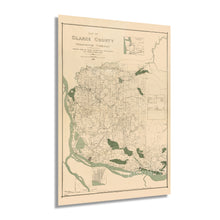 Load image into Gallery viewer, Digitally Restored and Enhanced 1888 Clark County Washington Map Poster - Vintage Vancouver Washington Map Clark County Wall Art - Old Clark County WA Territory Map with Landowner Names and Data