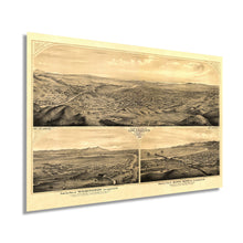 Load image into Gallery viewer, Digitally Restored and Enhanced 1877 Map of Los Angeles California - Vintage Map Panoramic Birds Eye View of Los Angeles, Wilmington and Santa Monica - Los Angeles Decor - Los Angeles Map Art