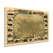 Load image into Gallery viewer, Digitally Restored and Enhanced 1901 San Jose California Map - Vintage Map of San Jose Wall Art - Old Birds Eye View Historic Map of San Jose CA Includes Illustrations of Points of Interest