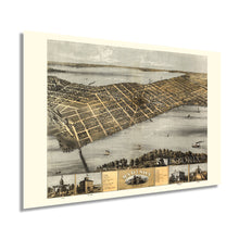 Load image into Gallery viewer, Digitally Restored and Enhanced 1867 Madison Wisconsin Map - Vintage Map of Madison Wisconsin Wall Art - Old Madison Wisconsin Map - Historic Madison Poster - Bird's Eye View of Madison WI Map