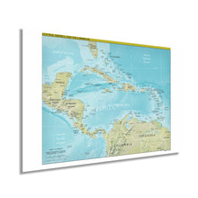 Load image into Gallery viewer, Digitally Restored and Enhanced 2021 Central America Map - Central America and Caribbean Map - Wall Map of Central America and the Caribbean Poster Print
