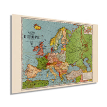 Cargar imagen en el visor de la galería, Digitally Restored and Enhanced 1925 Map of Europe - Vintage Map Europe Wall Art - Bacon's Standard Map of Europe Poster - Vintage Europe Map Poster - Europe Decor Poster Map of Europe