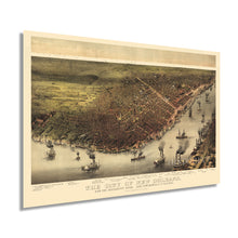 Cargar imagen en el visor de la galería, Digitally Restored and Enhanced 1885 New Orleans Louisiana Map - Vintage Map of New Orleans Wall Art - New Orleans Vintage Map - Historic New Orleans Poster with Names of Prominent Places