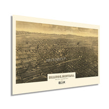 Load image into Gallery viewer, Digitally Restored and Enhanced 1904 Billings Montana Map Poster - Vintage Montana Poster - History Map of Billings MT - Old City of Billings Wall Art