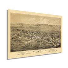 Load image into Gallery viewer, Digitally Restored and Enhanced 1876 Walla Walla Washington Map Poster - Walla Walla Vintage Map of Washington Territory - Old Map of Walla Walla Wall Art