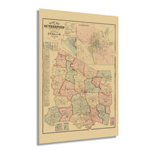 Load image into Gallery viewer, Digitally Restored and Enhanced 1878 Rutherford County Tennessee Map - Old Rutherford County Tennessee Wall Art - Rutherford County TN Poster Map History