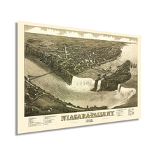 Load image into Gallery viewer, Digitally Restored and Enhanced 1882 Niagara Falls Map - Vintage Map of Niagara Falls Wall Art - Old Niagara Falls New York Map Poster - History Map of Niagara Falls NY - Bird's Eye View of Niagara Falls