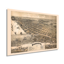 Load image into Gallery viewer, Digitally Restored and Enhanced 1896 Wyandotte Michigan Map - Vintage Map of Wyandotte MI - Old Wayne County Map of Michigan - Michigan Map Poster - Bird's Eye View Map of Wyandotte Wall Art History