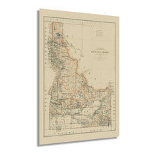 Load image into Gallery viewer, Digitally Restored and Enhanced 1891 Idaho Map Print - Vintage Idaho Wall Art - Old Map of Idaho Poster - State of Idaho History Map from Official Records