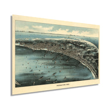 Load image into Gallery viewer, Digitally Restored and Enhanced 1910 Map of Provincetown Massachusetts - Vintage Map Wall Art - Panoramic Birds Eye View of Provincetown Mass. - Provincetown Map - Provincetown Poster