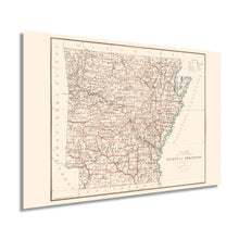 Load image into Gallery viewer, Digitally Restored and Enhanced 1886 Arkansas State Map - Arkansas State Vintage Map - Arkansas Poster - Map Arkansas Wall Art - Vintage Arkansas Wall Map - Restored Historic Arkansas Map Poster