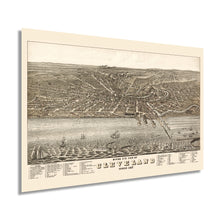 Load image into Gallery viewer, Digitally Restored and Enhanced 1877 Cleveland Map - Vintage Map of Cleveland Ohio Wall Art - Old Cleveland Ohio Map - Historic Cleveland Poster - Birds Eye View Map of Cleveland Ohio