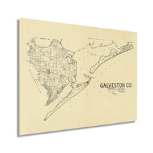 Load image into Gallery viewer, Digitally Restored and Enhanced 1892 Galveston County Map - Vintage Map Galveston Wall Art Showing of Land Ownership in Galveston Texas - Galveston Bay Map - Galveston Map - Galveston Wall Art