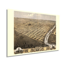 Cargar imagen en el visor de la galería, Digitally Restored and Enhanced 1869 Topeka Kansas Map Poster - Vintage Map of Topeka KS - Topeka Kansas Wall Art - Old Topeka Kansas Map - Bird's Eye View of Topeka City Capital of Kansas