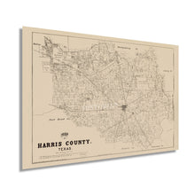 Load image into Gallery viewer, Digitally Restored and Enhanced 1879 Harris County Texas Map - Vintage Harris County Map - History Map of Harris County Wall Art - Old Poster Map of Texas - Historic Houston City Map of Texas Poster