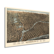 Cargar imagen en el visor de la galería, Digitally Restored and Enhanced 1872 Milwaukee Map - Vintage Map of Milwaukee Wall Art - Old Milwaukee Wisconsin Map - Historic Wall Map of Milwaukee Poster - Bird's Eye View Map of Milwaukee WI