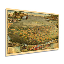 Load image into Gallery viewer, Digitally Restored and Enhanced 1885 Phoenix Arizona Map - Vintage Map of Phoenix Arizona Wall Art - Phoenix City Map - Phoenix AZ Map - Birds Eye View Map of Phoenix Maricopa County Arizona