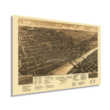 Load image into Gallery viewer, Digitally Restored and Enhanced 1886 Waco Texas Map - Map of Waco Mclennan County Map - History Map of Waco Texas Wall Art - Old Waco TX Map Print