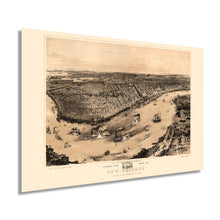 Cargar imagen en el visor de la galería, Digitally Restored and Enhanced 1851 New Orleans Louisiana Map - Vintage Map of New Orleans Wall Art - New Orleans Vintage Map Poster - Historic Birds Eye View of New Orleans Vintage Map