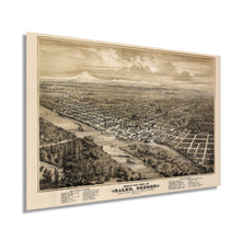 Load image into Gallery viewer, Digitally Restored and Enhanced 1876 Salem Oregon Map Poster - Vintage Map of Salem Oregon Wall Art - Salem Oregon from the West Looking East - Vintage Salem Oregon Map Art - Old Salem Oregon