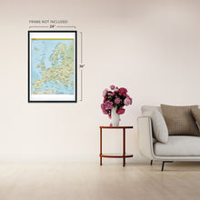 Load image into Gallery viewer, Digitally Restored and Enhanced 2021 Europe Map - Wall Map of Europe Poster - Europe Wall Art - Poster Map of Europe - Europe Map Wall Art - Giant Map of Europe