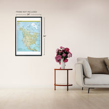Load image into Gallery viewer, Digitally Restored and Enhanced 2021 North America Map - 18x24 Inch Map of North America Wall Art - Mapa de America - North America Wall Map - Map of North America Poster