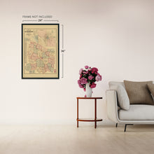 Load image into Gallery viewer, Digitally Restored and Enhanced 1878 Rutherford County Tennessee Map - Old Rutherford County Tennessee Wall Art - Rutherford County TN Poster Map History