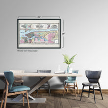Load image into Gallery viewer, Digitally Restored and Enhanced 1857 New York City and Vicinity Map Art - NYC Vintage Map Wall Art - Map of New York City, Brooklyn, Williamsburg, Jersey City, Philidelphia, Boston - NYC Decor